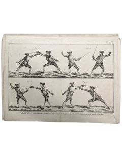 Gravure sur l'escrime époque XVIIIème