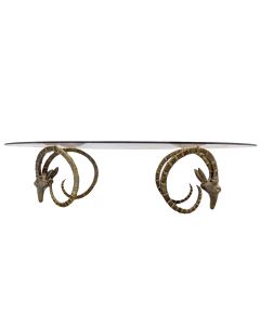 Alain Chervet table basse en bronze à décor d'antilope
