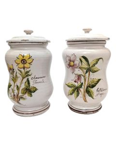 Pots en gré peint d'herboriste 