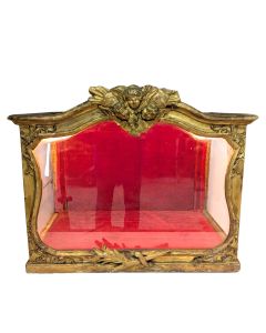 Vitrine d'exposition d'objet religieux bois doré XIXème