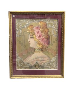 Lithographie art nouveau par Mary Golay 