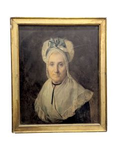 Huile sur toile portrait signé Petit daté 1802 