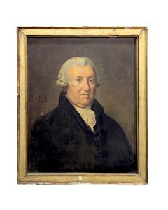 Huile sur toile portrait signé Petit daté 1802 