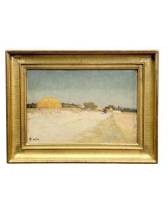 Alfred Casile (1848–1909) – Huile sur carton, paysage bord de mer 