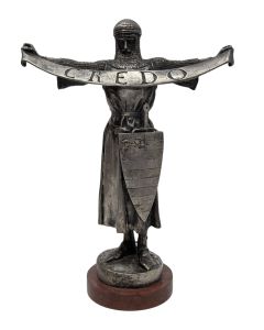 Frémiet - Chevalier “Credo” – Bronze argenté  fonte Barbedienne, fin XIXe