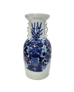 Vases blanc bleu de Chine époque XIXème 