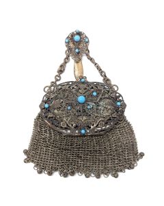 Bourse en argent et turquoise 