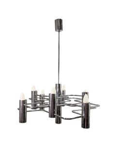 Lustre chromé vintage 1970 Gaetano Sciolari 