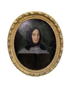 Portrait Huile sur toile XVIIIème cadre en bois doré