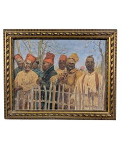 Huile sur carton, portrait de tirailleurs sénégalais 