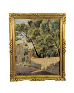 Huile sur toile paysage de campagne 