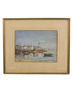 huile sur toile marouflée sur panneau 1900 marine