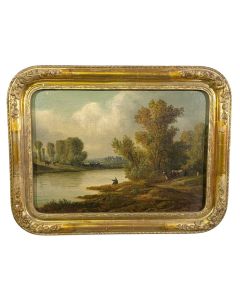 Paysage huile sur toile époque fin XIXème école Française