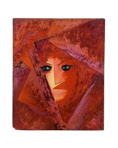 Portrait de jeune femme abstrait signé Tilmans 