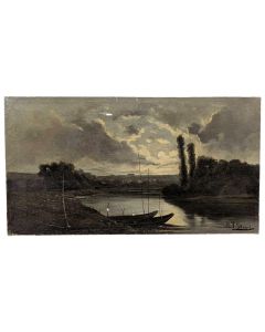 Hst à restaurer scène lacustre R T Stuart