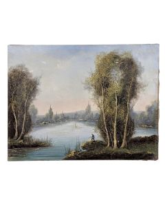 Paysage huile sur toile époque fin XIXème école Française