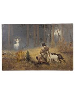 Huile sur toile symboliste vers 1900 