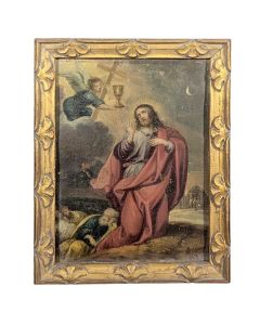 Peinture à l'huile sur toile XVIII éme  religieuse