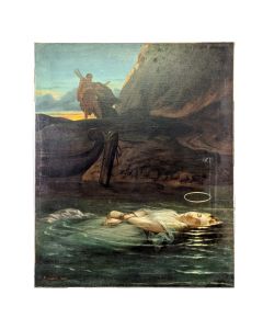 Huile sur toile symboliste vers 1900 