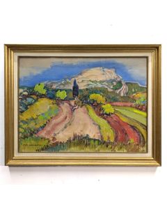 gouache    paysage provençal signé Jean Frederic  Canepa 