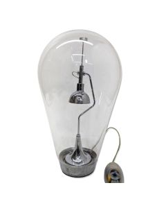  lampe de bureau verre  en forme d'ampoule design vintage années 80 