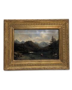 Huile sur toile paysage Suisse début XIXème 