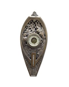 Baromètre en bronze argenté d'époque Art déco