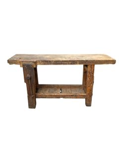 Établi rustique de menuisier avec étau début XXème