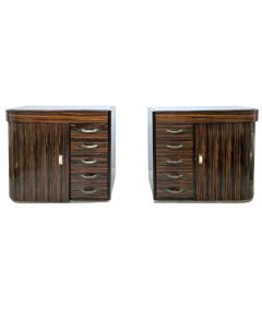 Paire de bahuts en macassar art déco moderniste 1930