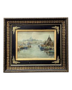 Bateau à voile au port Marine école Française XXème