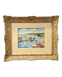 Le port de cassis Gouache par Elisée Maclet 