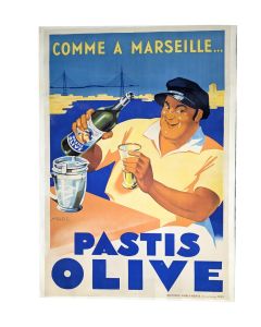 Affiche publicitaire Pastis Olive