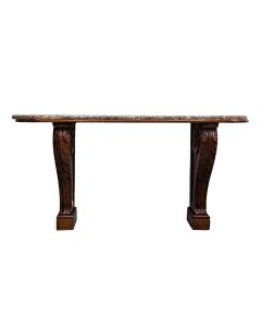 Console Napoléon III acajou feuilles d'acanthes marbre XIXème