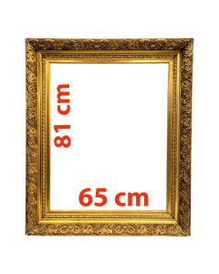 Cadre 1900 en bois et stuc doré 81x65 cm