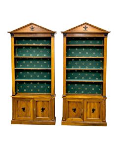 Paire de bibliothèques bibus de style directoire en merisier 