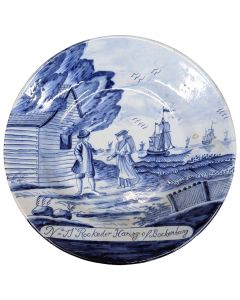 Assiette en porcelaine de Delft XVIIIème 