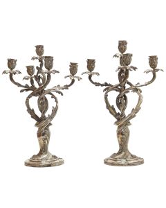 paire de candélabres en métal argenté Christofle 