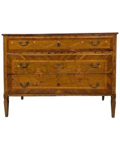 Commode Lombarde en marqueterie d'époque XVIIIème