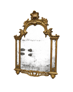 Miroir en bois doré d'époque XVIIIéme 
