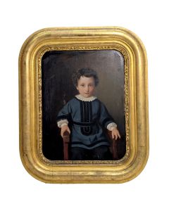 Portrait d'enfant huile sur bois  époque XIXème 
