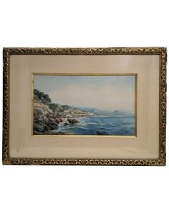 Aquarelle Emile Henry bord de corniche