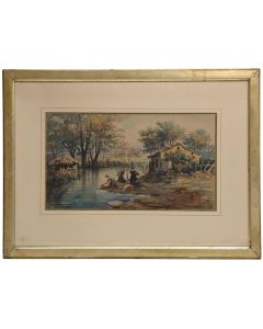 Emile Henry aquarelle les Lavandières