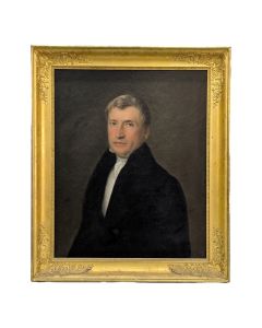 Portrait d'homme à l'huile sur toile d'époque restauration