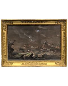Gouache d'époque empire dans l'esprit de Joseph Vernet