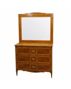 commode coiffeuse style Louis XVI en marqueterie Italienne 1900