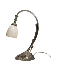 Lampe de bureau articulée en bronze argenté époque 1900
