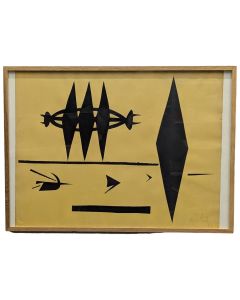 Wilfredo Lam 1952 dessin aquarelle collage