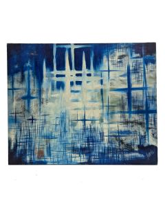 Huile sur toile sujet abstrait "plus prés de Venus" daté 64