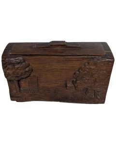 Boite à gants en bois sculptée art populaire 