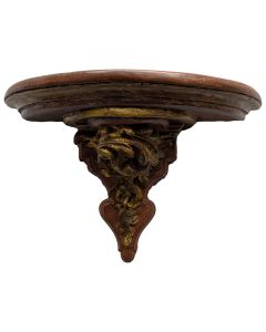 étagère rocaille en terre cuite laquée et dorée 